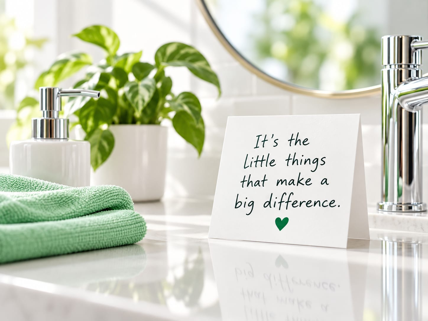 Clean kitchen sink and surfaces